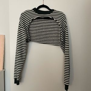 Cropped stripe bolero